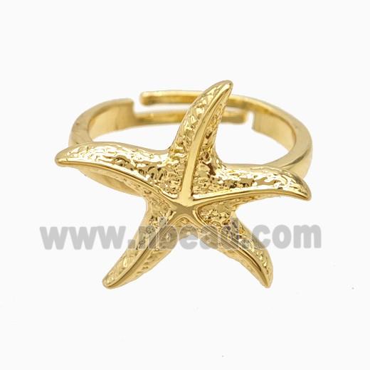 Copper Starfish Rings 18K Gold Plated