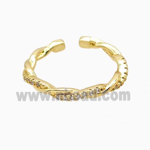 Copper Rings Pave Zirconia 18K Gold Plated