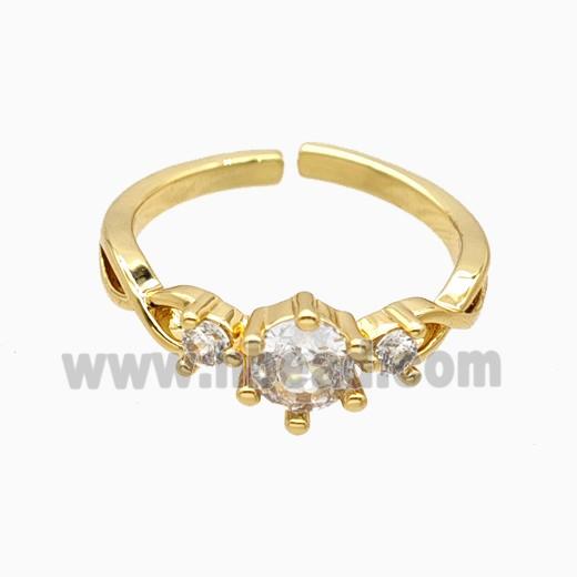 Copper Rings Pave Zirconia 18K Gold Plated