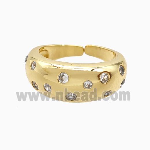 Copper Rings Pave Zirconia 18K Gold Plated