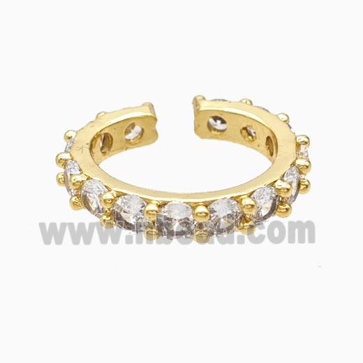 Copper Rings Pave Zirconia 18K Gold Plated
