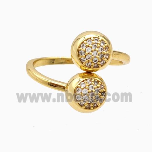 Copper Rings Pave Zirconia 18K Gold Plated