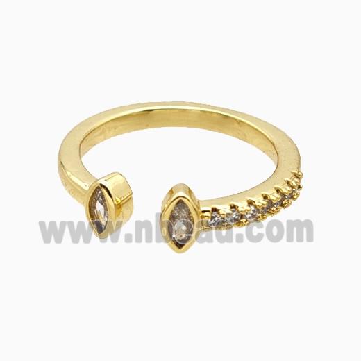 Copper Rings Pave Zirconia Eye 18K Gold Plated
