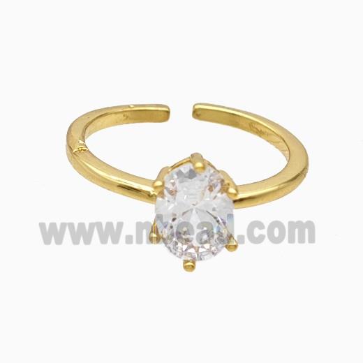 Copper Rings Pave Zirconia 18K Gold Plated