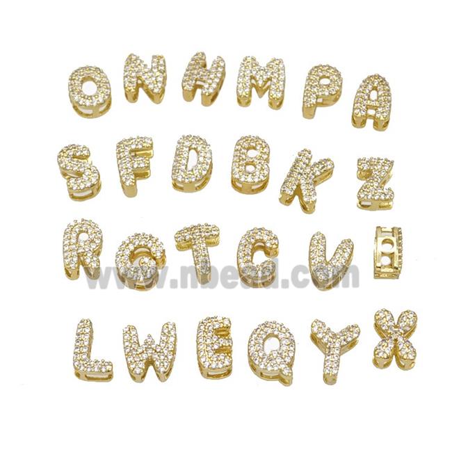 Copper Wire Necklace With Letters Pave Zirconia Gold Plated Mixed