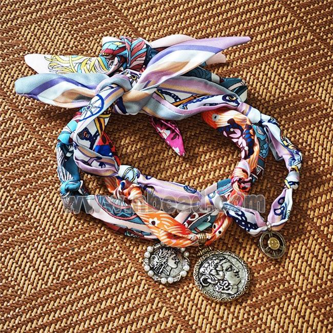 Jewelry Findings Necklace with Silk scarf