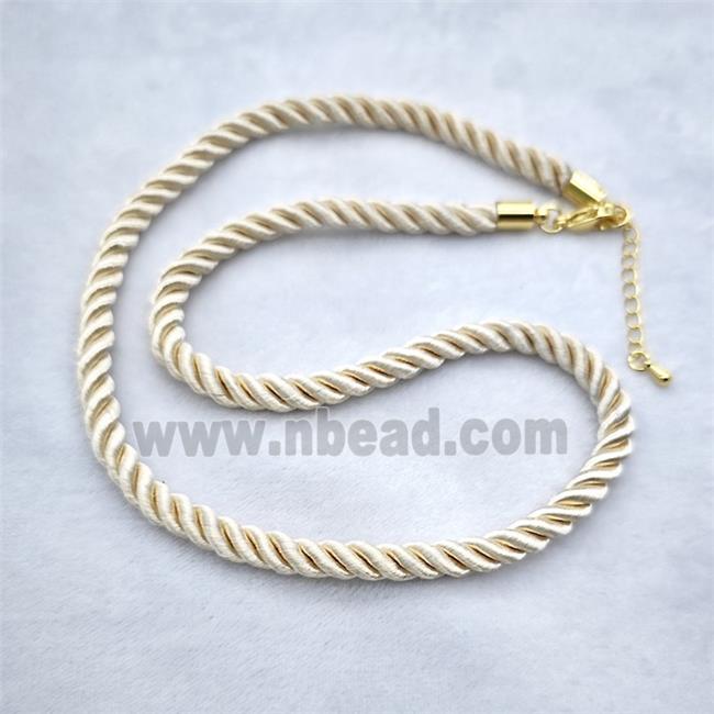 Beige Nylon Wire Necklace