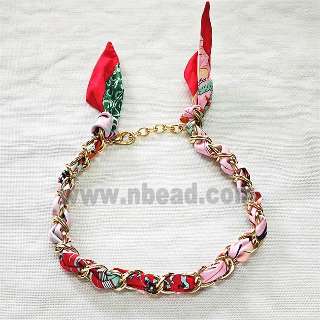 Polyester Fabric Aluminium Necklace Chain