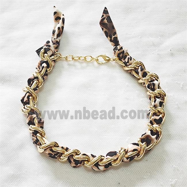 Polyester Fabric Alloy Necklace Chain