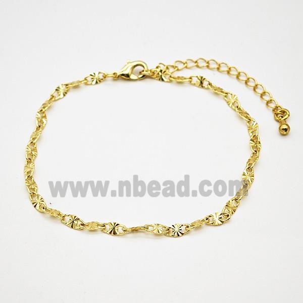 Copper Bracelets Chain Gold Plated
