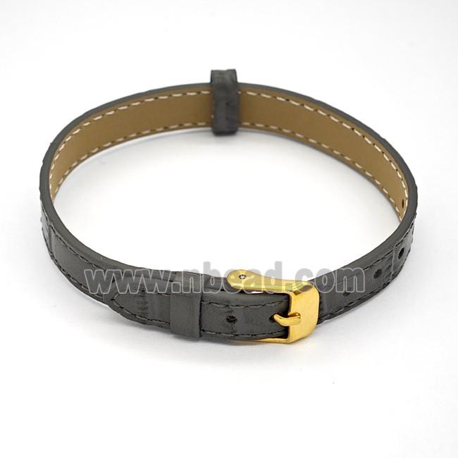 DeepGray PU Leather Strap Bracelet