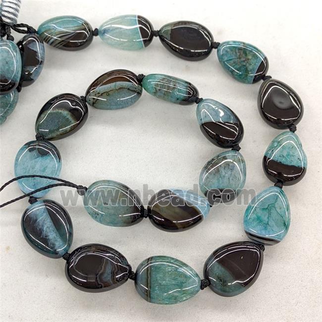 Natural Agate Druzy Teardrop Beads Turqblue Dye