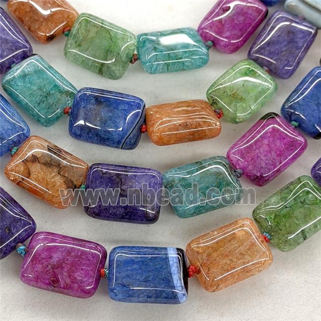 Natural Agate Druzy Rectangle Beads Mixed Color Dye