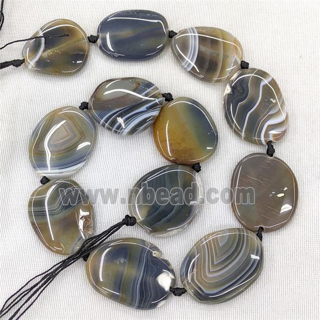 Natural Agate Slice Beads Dye Coffee Black Freeform