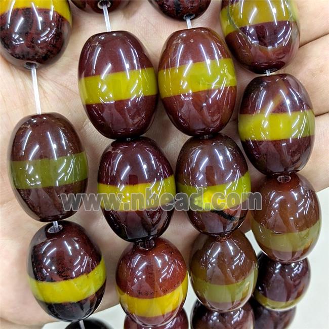 Tibetan Style Agate Beads Barrel Red Dye
