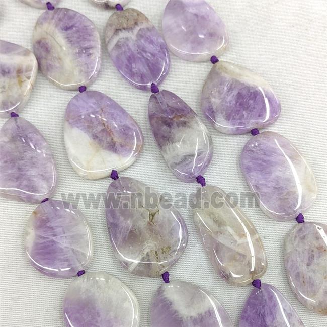Natural Purple Chalcedony Slice Beads Freeform
