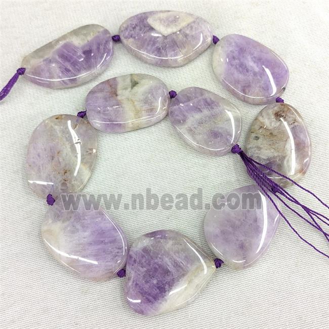 Natural Purple Chalcedony Slice Beads Freeform