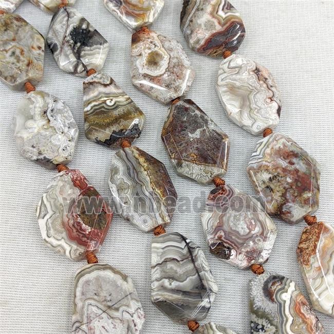 Natural Mexican Crazy Lace Agate Beads Slice Freeform