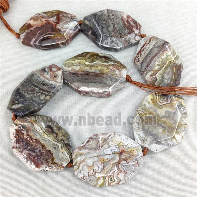 Natural Mexican Crazy Lace Agate Beads Slice Freeform