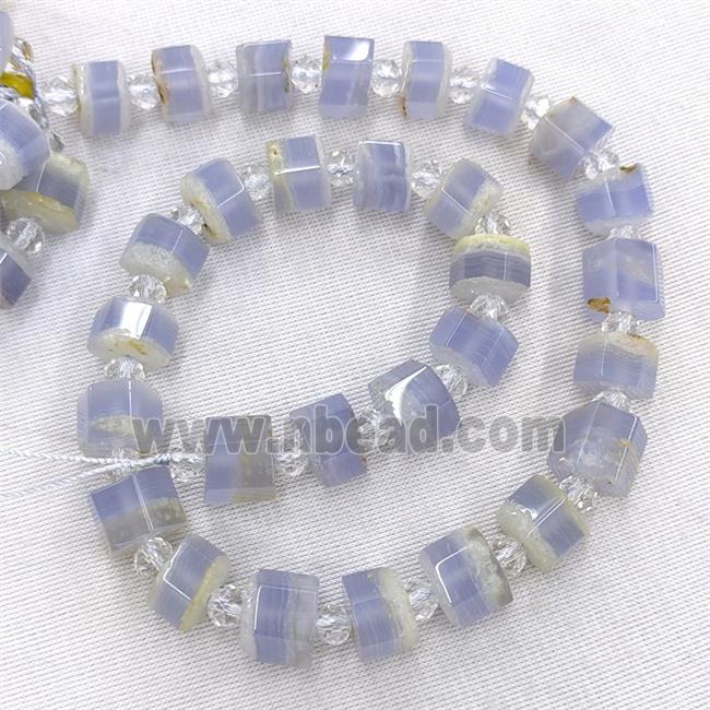 Natural Blue Lace Agate Beads Tube