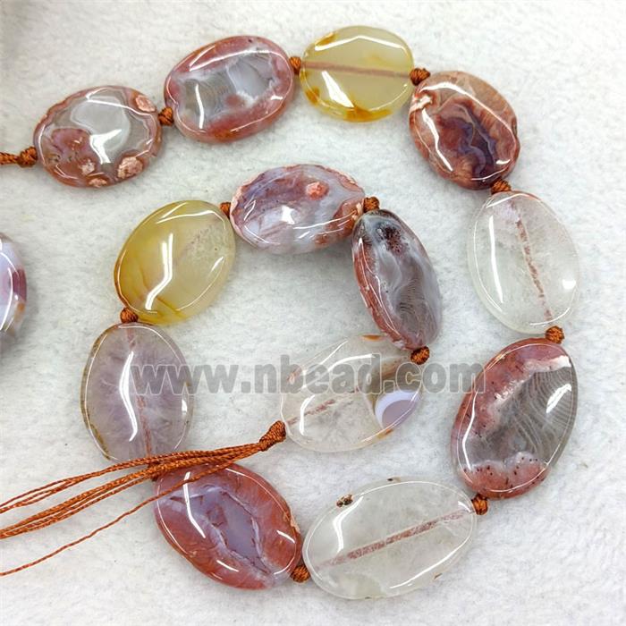 Natural Carnelian Agate Oval Beads Red