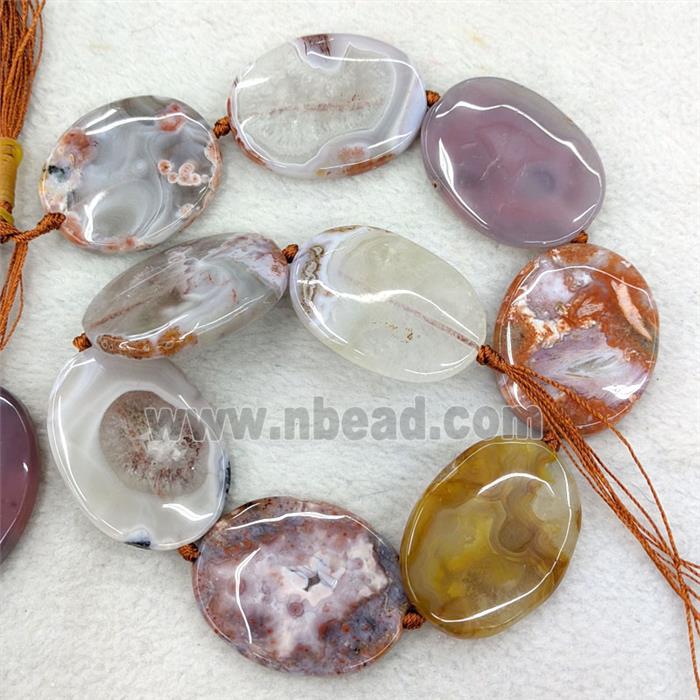 Natural Carnelian Agate Oval Beads Red