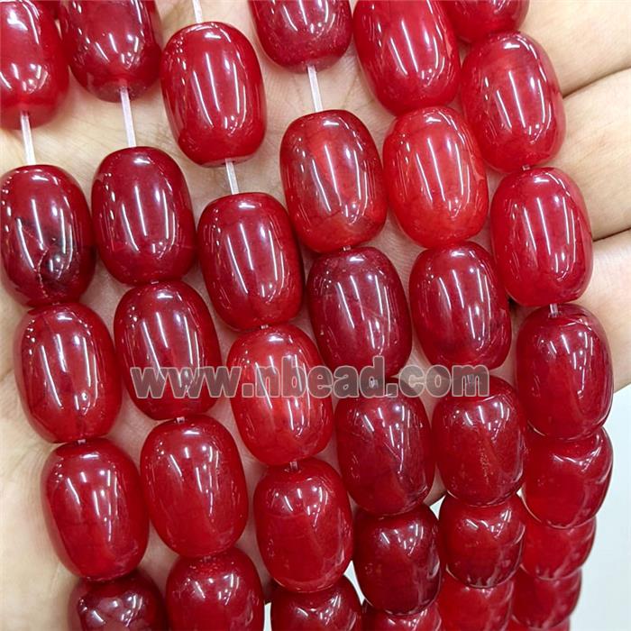 Natural Agate Barrel Beads Red Dye