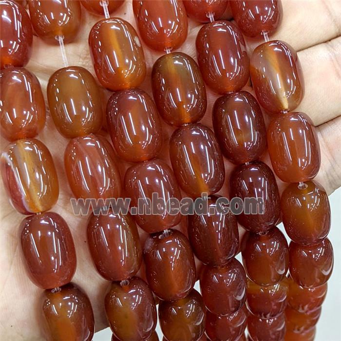 Natural Agate Barrel Beads Red Dye