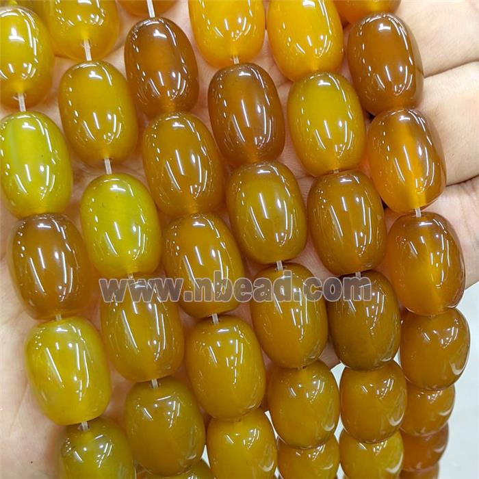 Natural Agate Barrel Beads Brown Dye