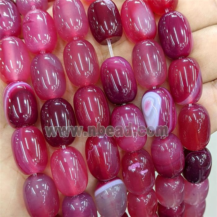 Natural Stripe Agate Barrel Beads Red Dye