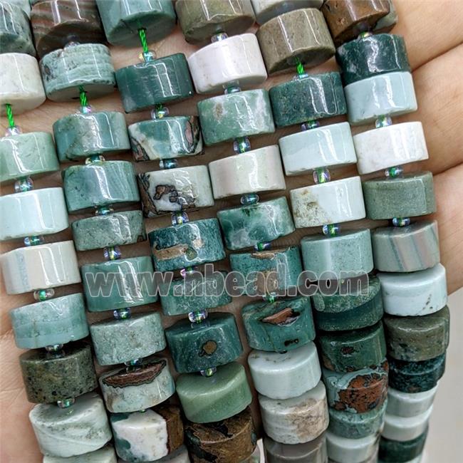 Natural Ocean Agate Heishi Beads Green