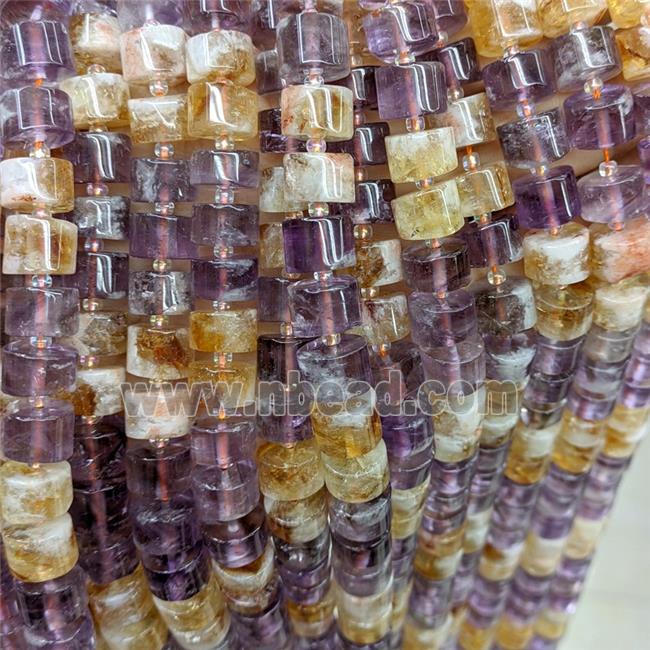 Natural Amethyst And Citrine Beads Heishi Mixed