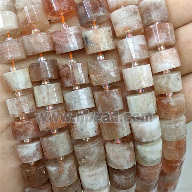 Natural Sunstone Beads Golden Spot Heishi Peach
