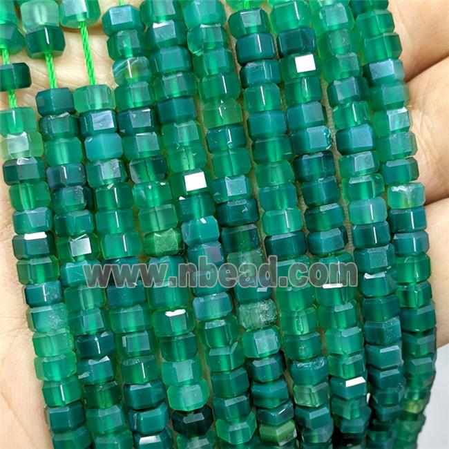 Natural Green Agate Hexagon Beads Dye
