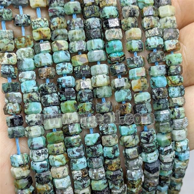 Natural African Turquoise Hexagon Beads Green