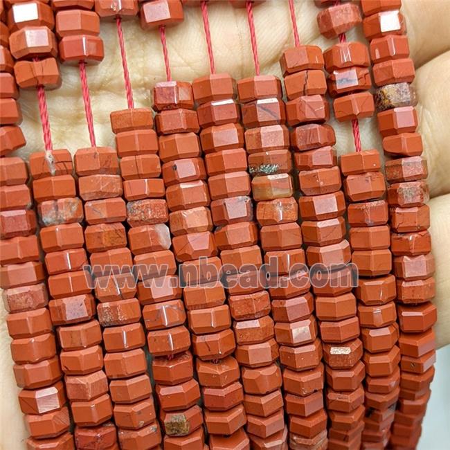 Natural Red Jasper Hexagon Beads