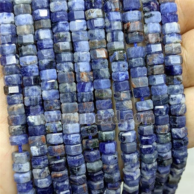 Natural Blue Sodalite Hexagon Beads