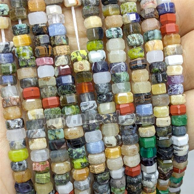 Natural Gemstone Hexagon Beads Mixed