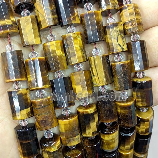Natural Tiger Eye Stone Tube Beads