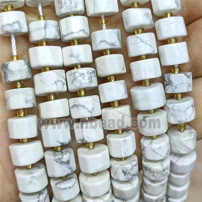 Natural White Howlite Turquoise Heishi Beads Matte