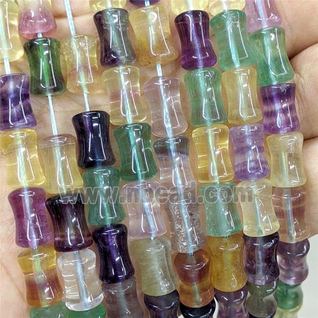 Natural Fluorite Bamboo Beads Multicolor
