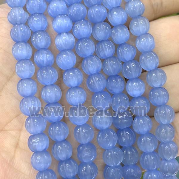 Cats Eye Pumpkin Beads Blue Dye