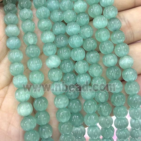 Cats Eye Pumpkin Beads Green Dye