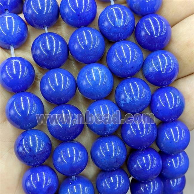 Royalblue Dye Agate Round Beads Smooth