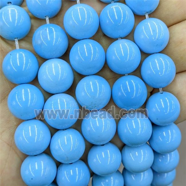 Blue Dye Agate Round Beads Smooth