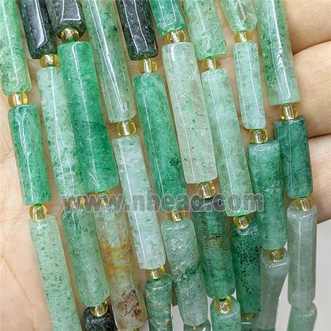 Natural Green Strawberry Quartz Beads Tube