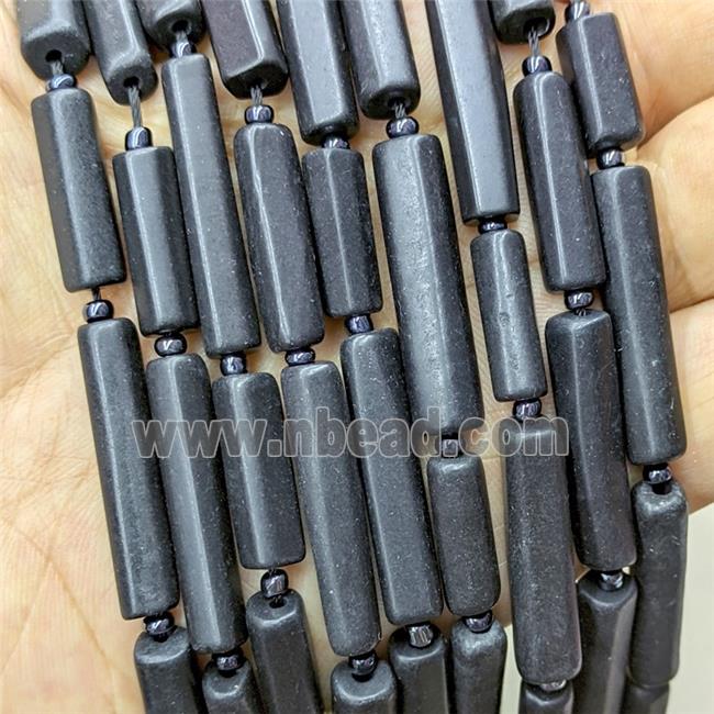 Natural Black Shungite Beads Tube