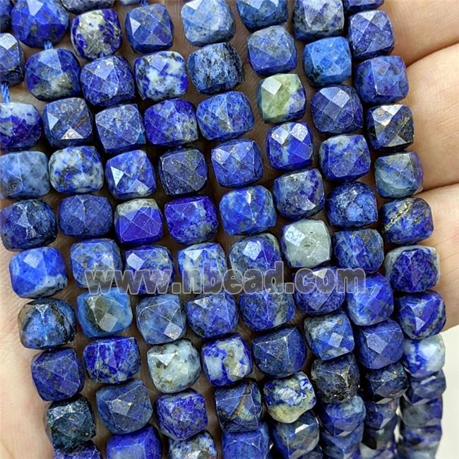 Natural Blue Lapis Lazuli Beads Faceted Cube