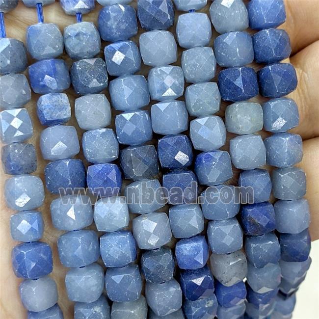 Natural Blue Aventurine Beads Faceted Cube
