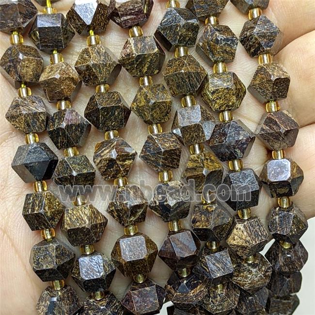 Natural Bronzite Bicone Beads Cutted